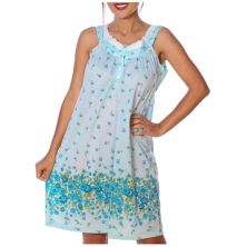 Women's Floral Sleeveless Embroidered Nightgown Yafemarte