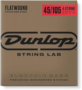 Струны для электрогитары Jim Dunlop Flatwound, короткая мензура 45/105, средняя жесткость, набор из 4 струн JIM DUNLOP