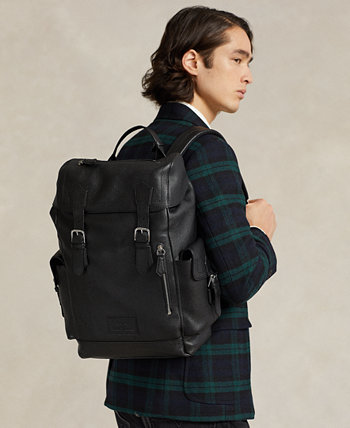 Men's Pebbled Leather Backpack Polo Ralph Lauren