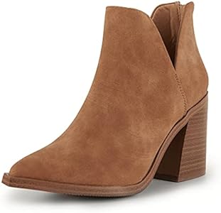 Женские Ботильоны и ботинки до щиколотки Kathemoi V Cutout Pointed Toe Chunky Stacked Mid Heel Booties Kathemoi