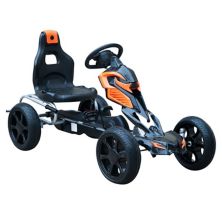 Aosom Kids Pedal Powered Ride On Go Kart Racer With Hand Brake And Non Slip Wheels   Orange Aosom