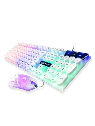 Комбинированная проводная игровая клавиатура и мышь с подсветкой SHEIN