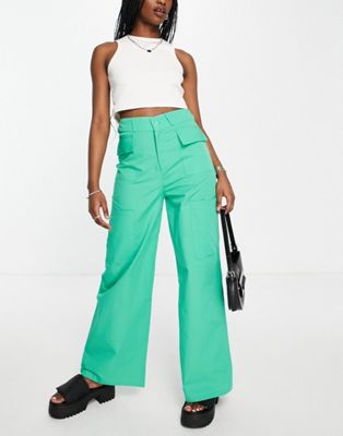 Зеленые широкие брюки-карго Fashionkilla - часть комплекта Fashionkilla