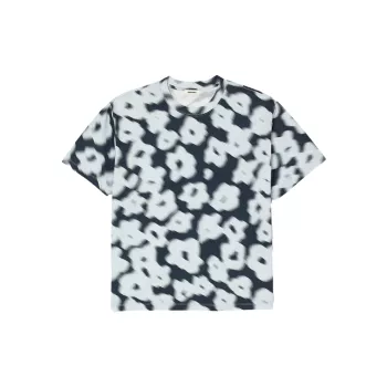 Хлопковая футболка с размытым цветочным принтом Sandro