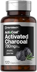 Horbäach Charcoal Pills 780mg | 120 Capsules | Activated Charcoal from Coconut Shells | Non-GMO and Gluten Free | Acti-Coal Horbäach