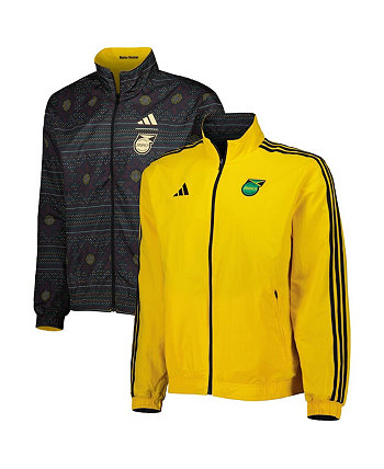 Мужская желтая куртка с молнией во всю длину, желтая, сборная Ямайки 2023 On-Fielth Anthem Adidas