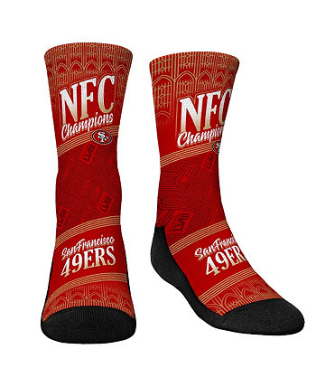 Молодежные носки для мальчиков и девочек Носки San Francisco 49ers 2023 NFC Champions Lattice Crew Rock 'Em