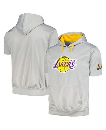 Мужской серебристый пуловер с капюшоном с логотипом Los Angeles Lakers Big and Tall Fanatics