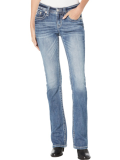 Украшенные джинсы Wing Pocket Boot темно-синего цвета Miss Me