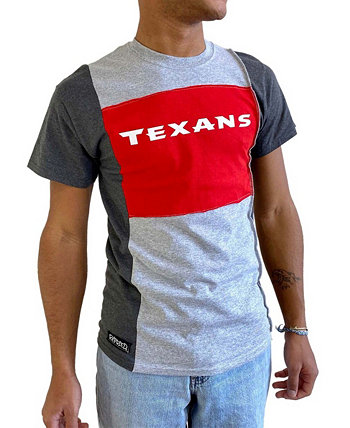Мужская серая футболка с разрезом Houston Texans с отделкой в мелкую ткань Refried Apparel