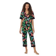 Женский комплект из уютного пижамного топа и укороченных пижамных штанов из джерси для сна и укороченных пижамных штанов Beauty Sleep Social