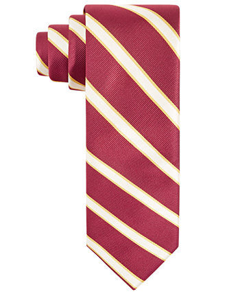 Men's Crimson & Cream Stripe Tie Tayion Collection