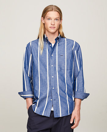 Men's Regular-Fit Space Stripe Shirt Tommy Hilfiger