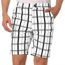 Men's Plaid Shorts Checked Regular Fit Flat Front Dress Shorts Lars Amadeus