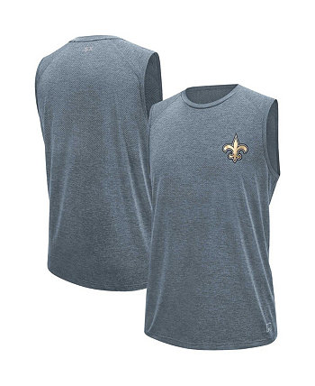 Мужская серая футболка без рукавов New Orleans Saints Warm Up MSX by Michael Strahan