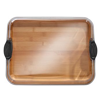 Farberware® Snacklebox Bamboo Charcuterie Board with Locking Plastic Cutting Board Lid Farberware