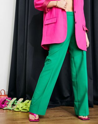 Широкие брюки Envii с завышенной талией ярко-зеленого цвета — часть комплекта Envii
