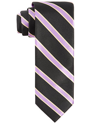 Men's Purple & Gold Stripe Tie Tayion Collection