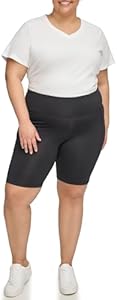 Calvin Klein Women's Plus High Waist Side Pocket 9" Compression Bike Short Calvin Klein