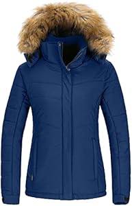 wantdo Women's Waterproof Ski Jacket Hooded Snow Coat Mountain Winter Parka Snowboarding Jackets Wantdo