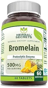 Herbal Secrets Bromelain Supplement 500 Mg Tablets (Таблетки) Supplement | Non-GMO | Gluten Free | Made in USA (60 Count) Herbal Secrets