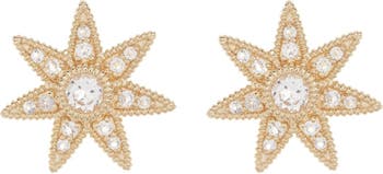 Серьги-гвоздики со звездами из белого топаза Judith Ripka