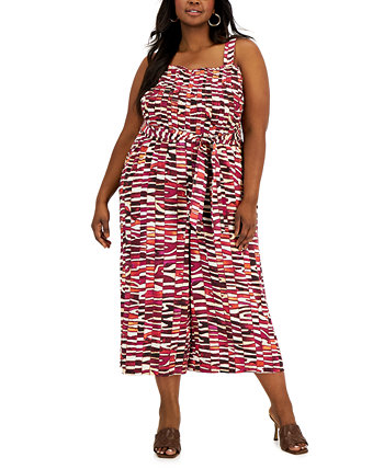 Plus Size Smocked Jumpsuit, Created for Macy's INC International Concepts