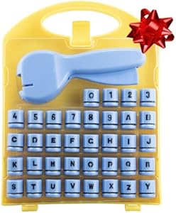 Scrapbook Paper Punchers- 37pc Mini Paper Punchers w Case & Holder -Letters & Numbers Crafting Shapes-Hole Punch for Greeting Cards, Scrapbooking, Arts & Crafts, School Projects for Kid & Adults, Gift SCS Direct