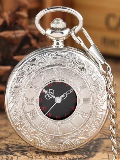 для мужчины Кварцевые карманные часы с гравировкой SHEIN