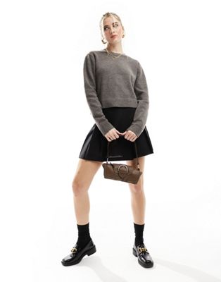 Вязаный свитер темно-серо-меланжевого цвета Weekday Ayla Weekday