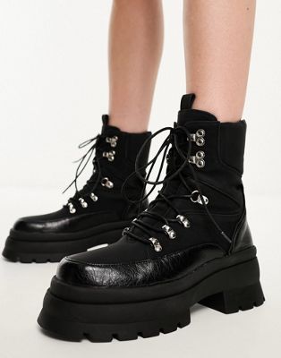 Черные функциональные ботинки со шнуровкой до щиколотки Simmi London Hector SIMMI Shoes