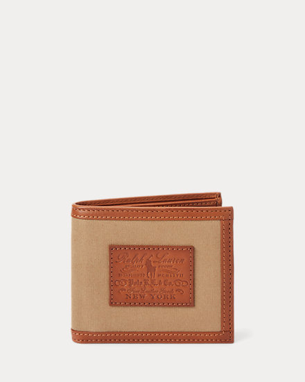 Heritage Canvas & Leather Wallet Ralph Lauren
