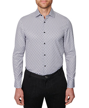 Con.Struct Men's Slim-Fit Performance Stretch Cooling Comfort Geo-Print Dress Shirt, Created for Macy's CONSTRUCT