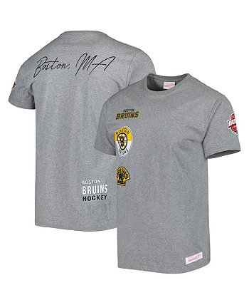 Мужская футболка Heather Grey Boston Bruins City Collection Mitchell & Ness