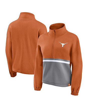 Женская флисовая куртка Texas Longhorns с молнией до половины цвета Texas Orange Fanatics