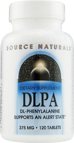 DLPA - 375 мг DL-фенилаланина, 120 таблеток для поддержания активности Source Naturals