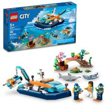 LEGO City Эксплолнитель лодка для дайвинга и приключений на море 60377 (182 детали) Lego