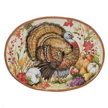 Certified International Harvest Blessings Turkey Platter Certified International