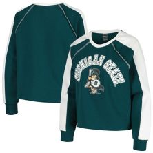 Women's Gameday Couture Green Michigan State Spartans Blindside RaglanÂ Cropped Pullover Sweatshirt Gameday Couture