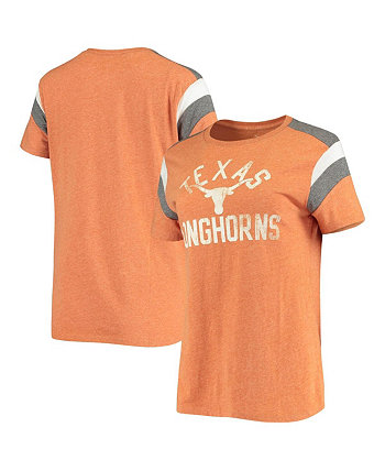 Женская футболка с вставками и рукавами Texas Longhorns Texas Longhorns из меланжевой ткани 289c Apparel