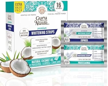 GuruNanda Teeth Whitening Strips - 7-Day Treatment with Non-Slip, Dry Strip Technology - Whitening Designed with Care for a Brighter Smile GuruNanda