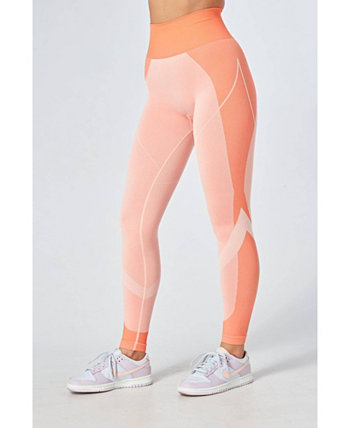 Recycled Colour Block Body Fit Legging - Coral Twill Active