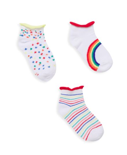 Набор из 3 радужных носков по щиколотку Isaac Mizrahi x Crayola Little Kid's Isaac Mizrahi Loves Crayola