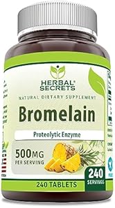 Herbal Secrets Bromelain Supplement 500 Mg Tablets (Таблетки) Supplement | Non-GMO | Gluten Free | Made in USA (60 Count) Herbal Secrets