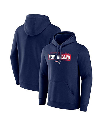 Мужской темно-синий пуловер с капюшоном New England Patriots Down The Field Big and Tall Fanatics