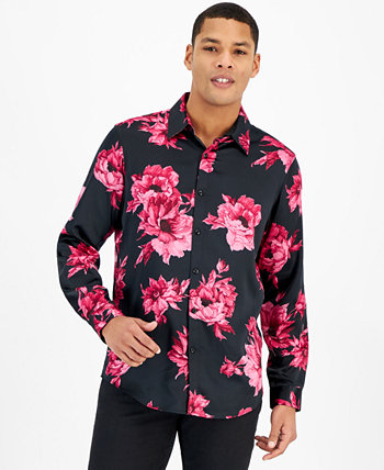 Мужская рубашка Bouquet с длинным рукавом и пуговицами спереди, созданная для Macy's I.N.C. International Concepts