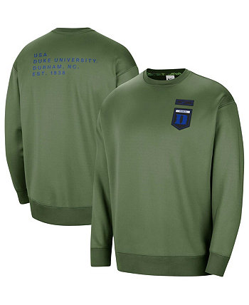 Women's Olive Duke Blue Devils Military-Inspired Collection All-Time Performance Crew Pullover Sweatshirt Nike