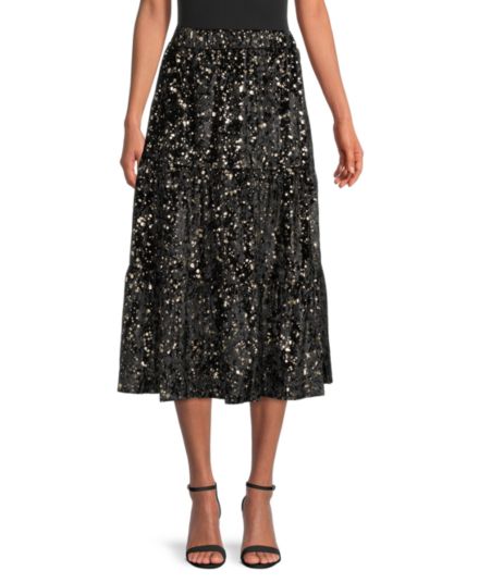 Gold Foil Dotted Skirt YAL New York