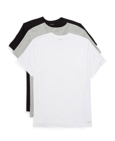 3 пары хлопковых футболок с круглым вырезом Calvin Klein