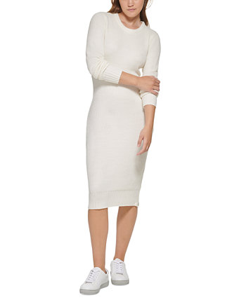 Миниатюрное платье-свитер с разрезом на молнии Calvin Klein